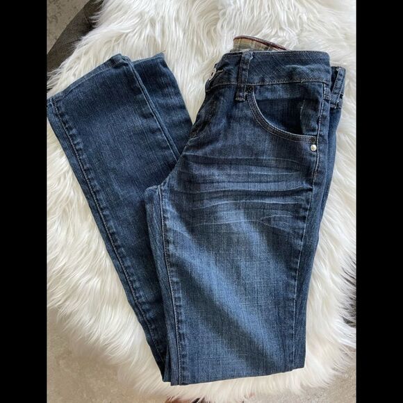 ZANADI medium wash 5 pocket ROCK jeans size 9 - Picture 2 of 8